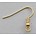 Oorhaak Fishhook. Goudkleurig. Chirurgisch Staal. Per stuk voor