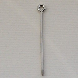 Beadpin. 40mm. Nikkelkleur met schroefdraad. (geen dop)