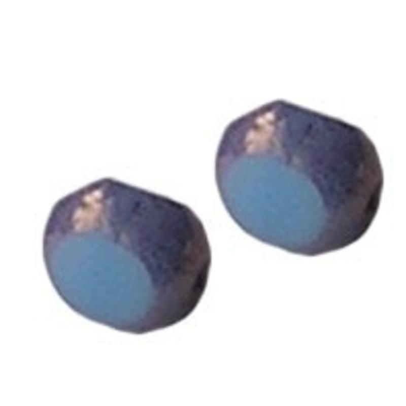 Glaskraal. 6mm. Fantasie. Lila Blauw voor het maken van sieraden en accessoires