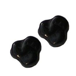 Glaskraal. Zwart.Bloemetje. 8mm.