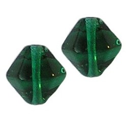 Glaskraal. 8mm. Pyramide Groen Transparant.