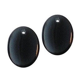 Glaskraal. 9x12mm. Montana Blue Ovaal plat. Rijggat bovenin.