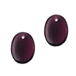 Glaskraal. 9x12mm. Amethyst Rijggat bovenin. Ovaal. Plat.