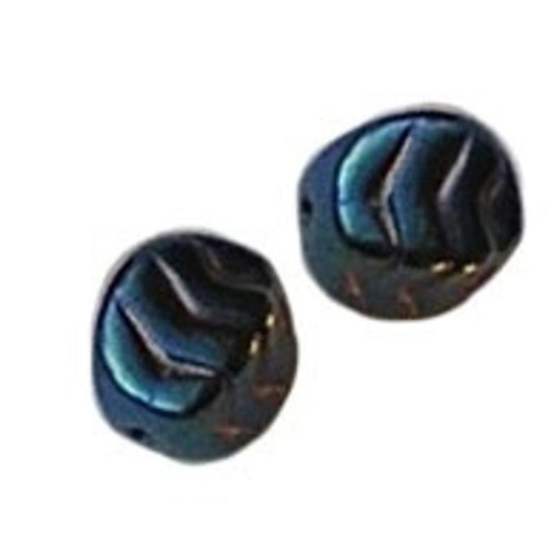 Glaskraal. 8x9mm. Purple Peacock. Fantasiekraal voor het maken van sieraden en accessoires