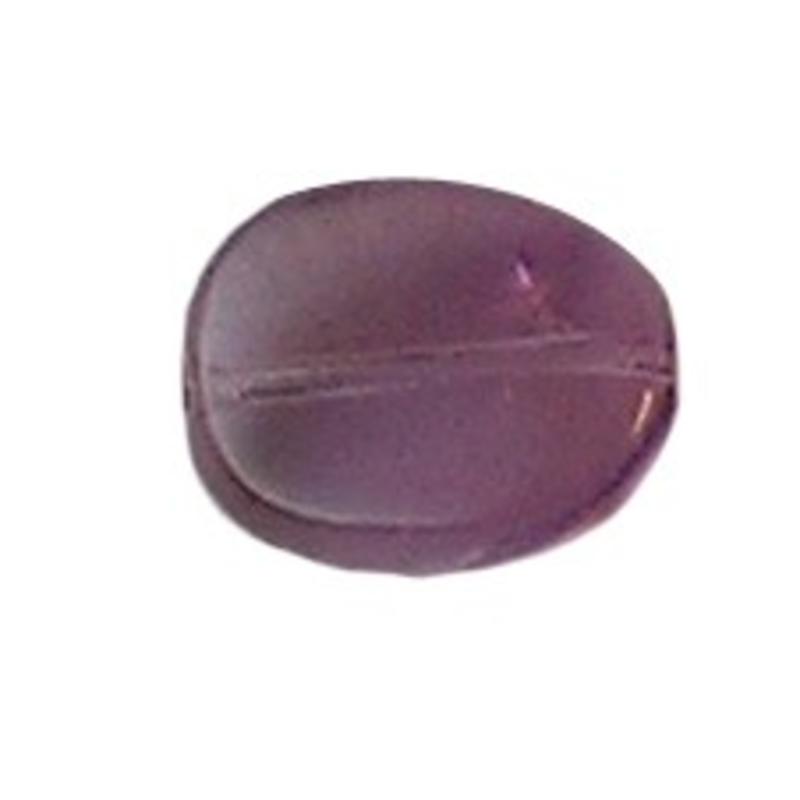 Glaskraal. 9x12mm. Amethyst Ovaal getwist voor het maken van sieraden en accessoires