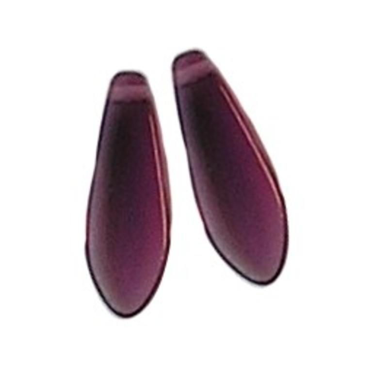 Dagger bead. 5x16mm. Rijggat bovenin.Amethist.