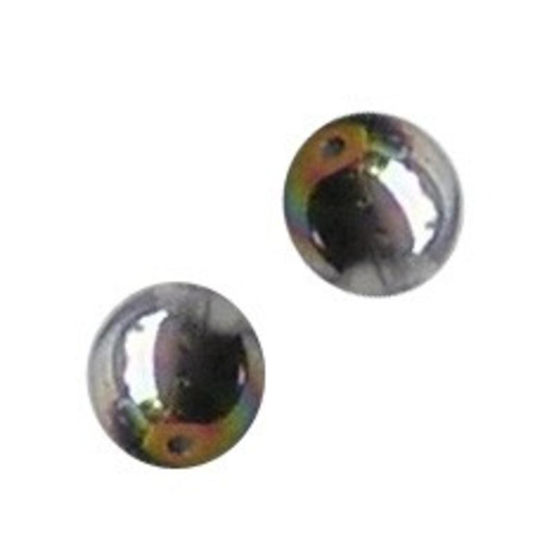 Glaskraal. 8mm. Crystal. Vitrail.