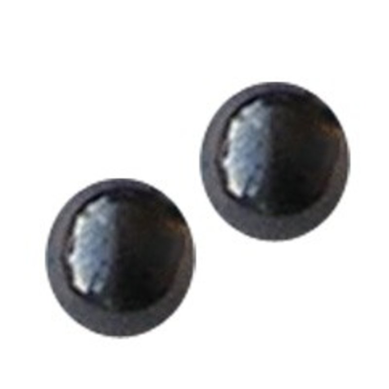 Glaskraal. 8mm. Rond. Hematiet.