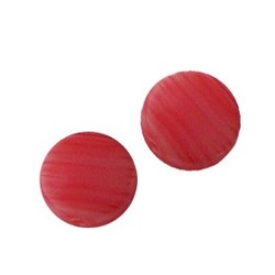 Glaskraal. 8mm. Gemeleerd Rood Wit plat.10 stuks voor