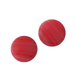Glass bead. 8mm. Melee Red White flat.10 pieces for