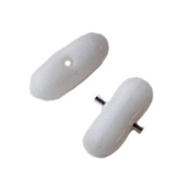 Glaskraal. 3x9mm. Wit Opaque.Staafje. Gaatje in het midden voor het maken van sieraden en accessoires