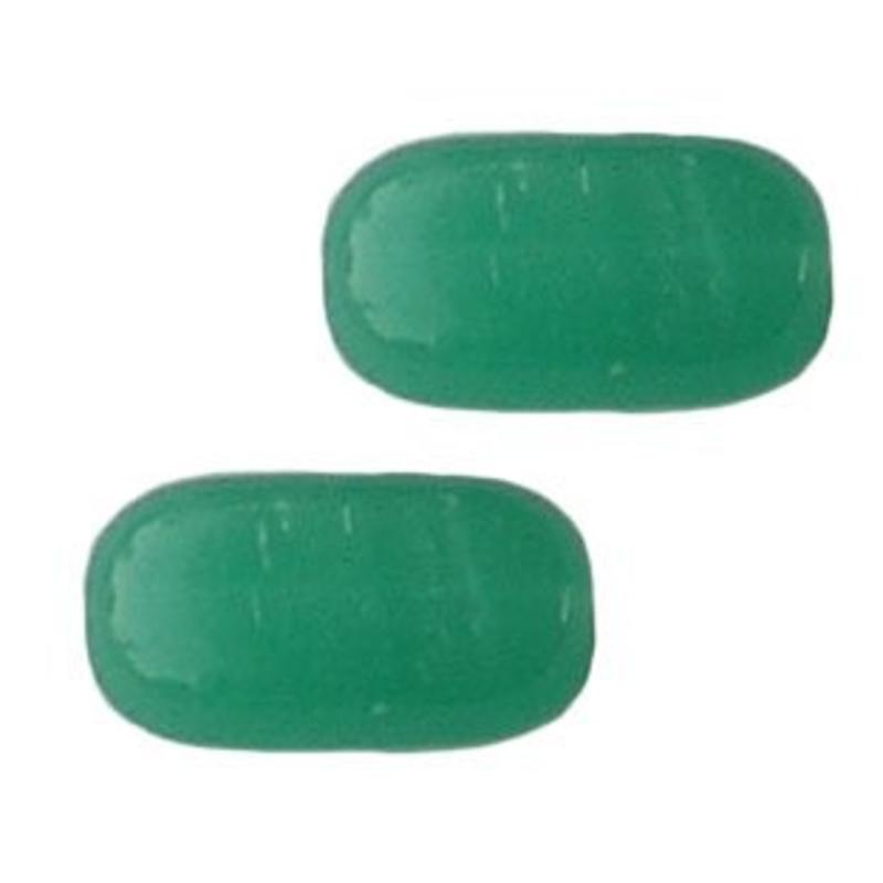 Glaskraal. 8x16mm. Ovaal. Groen Opal voor het maken van sieraden en accessoires