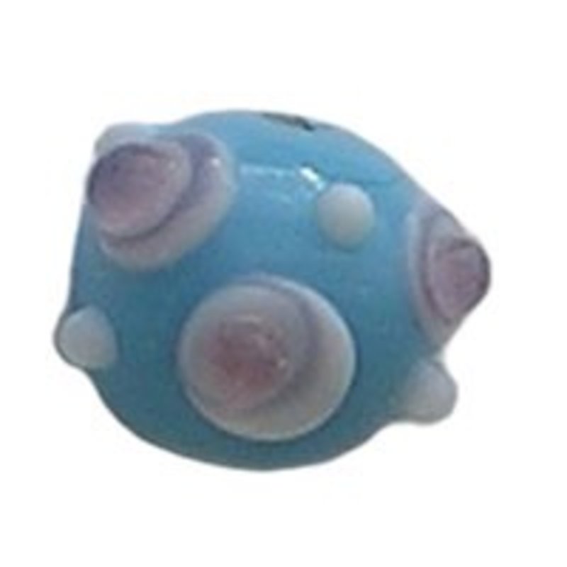 Glaskraal. 9x14mm. Fantasie. Aqua Wit Roze voor het maken van sieraden en accessoires