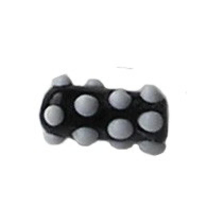 Glaskraal. 8x15mm. Zwart met witte stippen voor het maken van sieraden en accessoires
