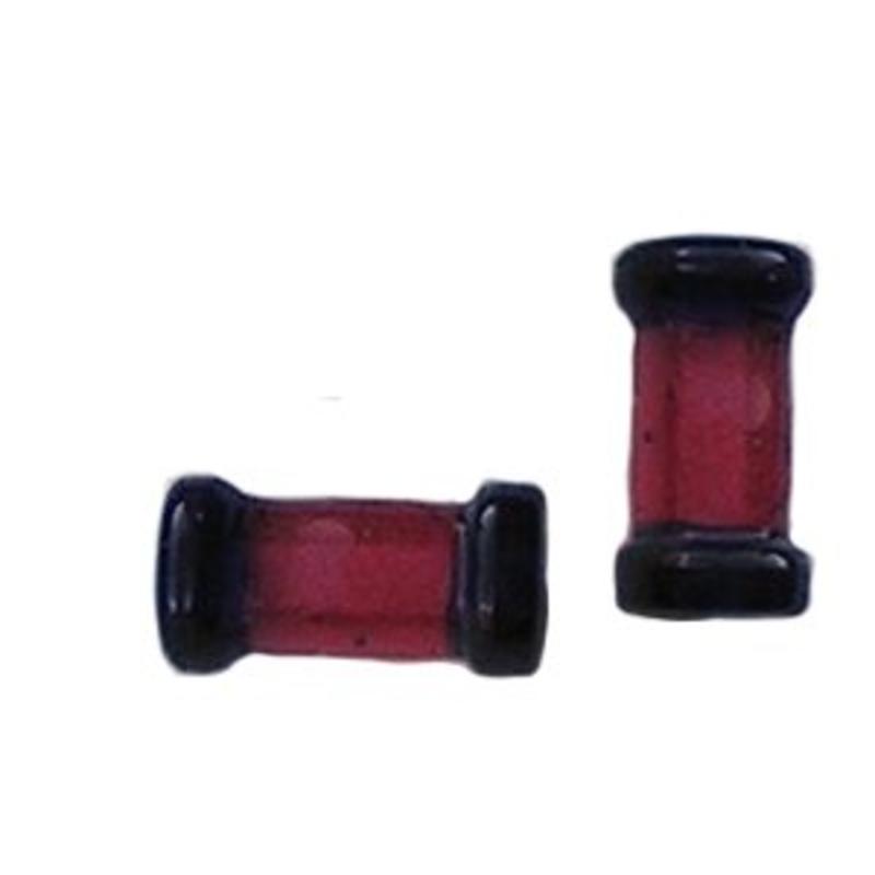 Glaskraal. Tubevormig. 10x17mm. Roze. Blauw.
