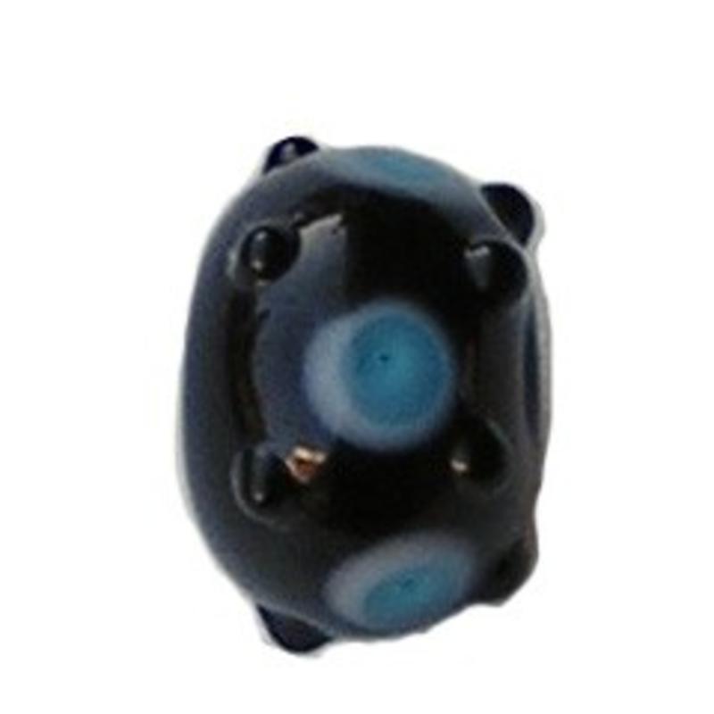Glaskraal. 9x13mm. Zwart. Aqua. Rondelle voor het maken van sieraden en accessoires
