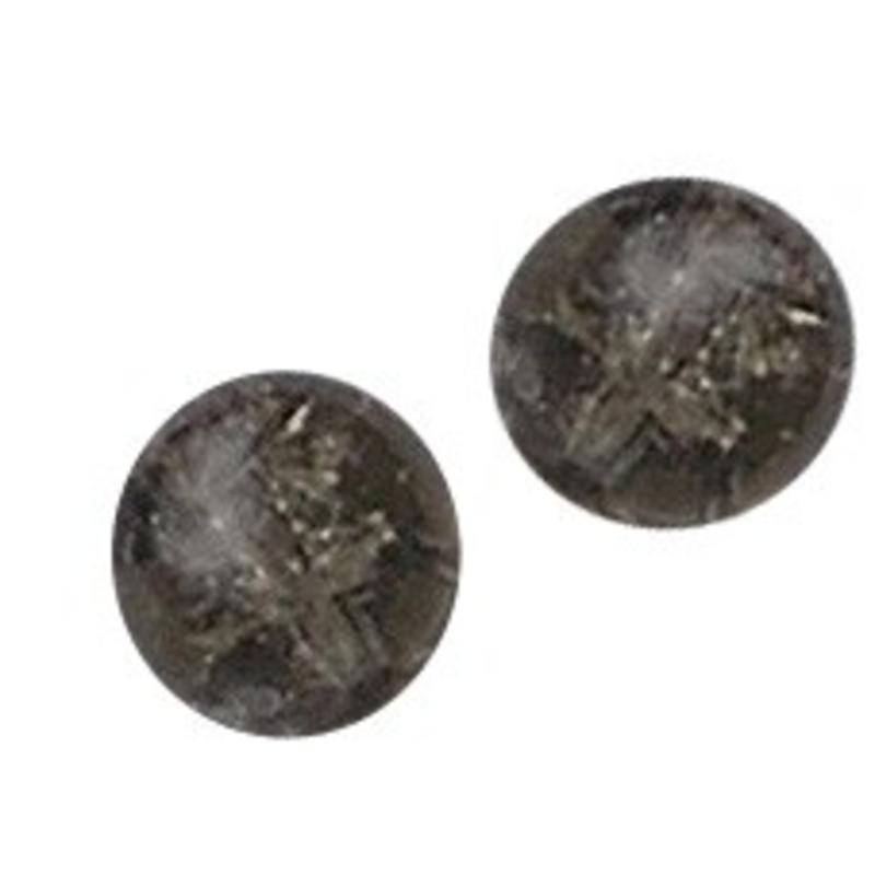 Glaskraal. 8mm. Grijs. Crackle voor het maken van sieraden en accessoires