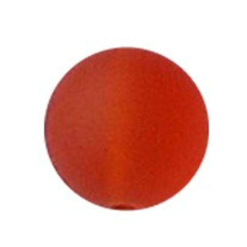 Glaskraal. 12mm. Oranje. Mat voor het maken van sieraden en accessoires