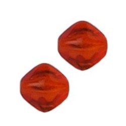 Glaskraal. 12x12mm. Pyramide. Oranje Transparant.
