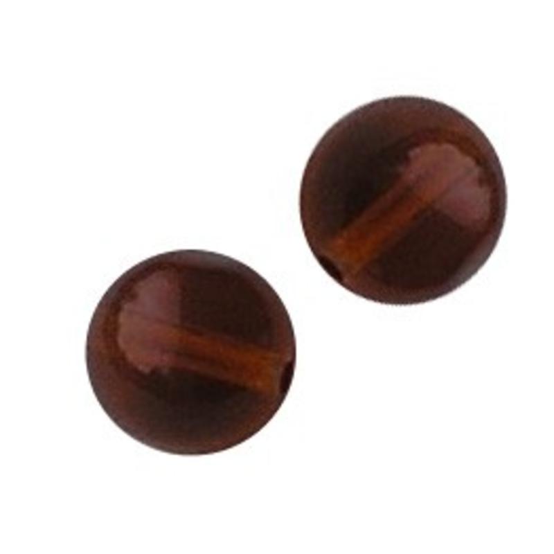 Glaskraal. 8mm. Bruin. Transparant voor het maken van sieraden en accessoires
