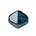 Glaskraal. 12x12mm. Pyramide. Petrol Luster.