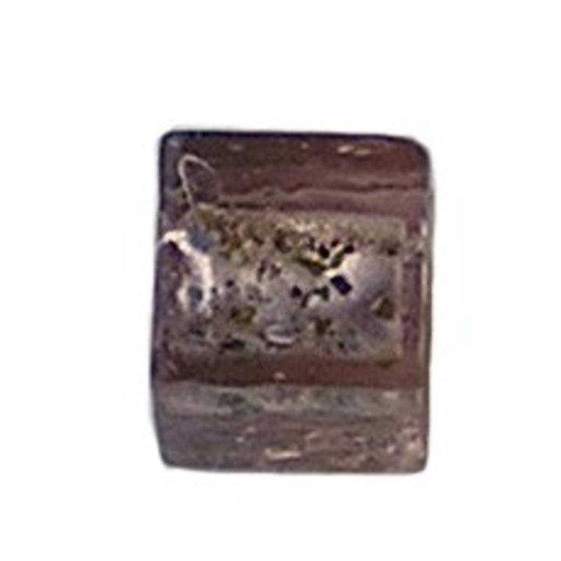 Glaskraal. 12x12mm. Kubus. Roze Lila. Zilverfolie voor het maken van sieraden en accessoires