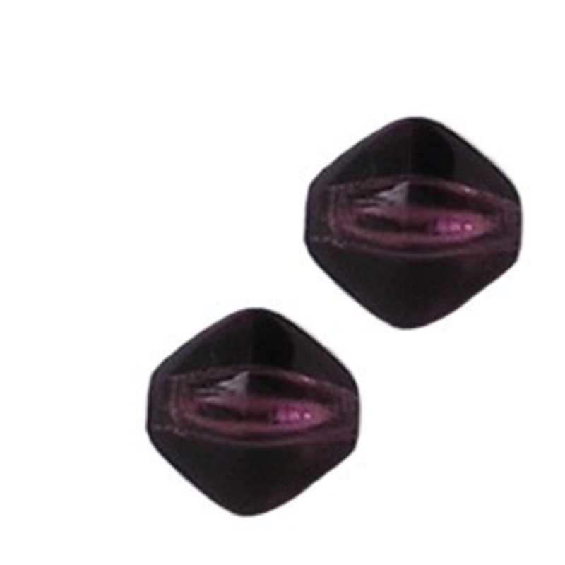 Glaskraal. 12x12mm. Pyramide. Amethist. Transparant.