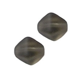 Glaskraal. 12x12mm. Piramide. Mat Grijs.