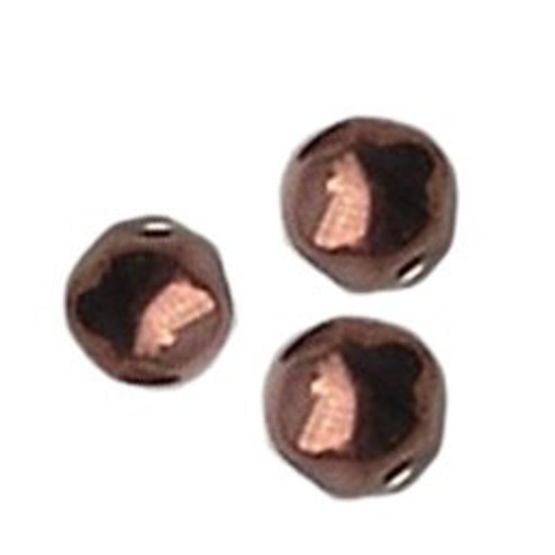 Glaskraal. 6mm. Fantasie. Copper Transparant voor het maken van sieraden en accessoires.
