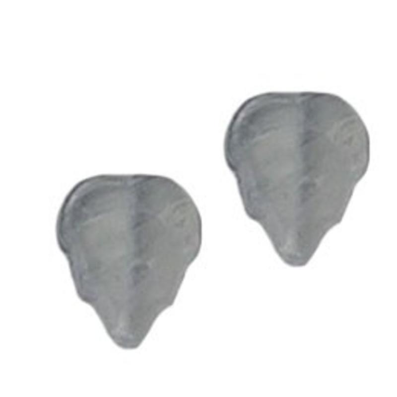 Glasblaadje. 11x13mm. Grijs voor het maken van sieraden en accessoires