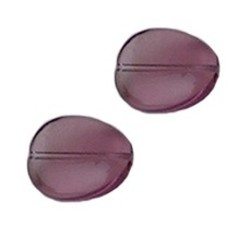 Glaskraal. 13x16mm. Ovaal Getwist. Amethist.