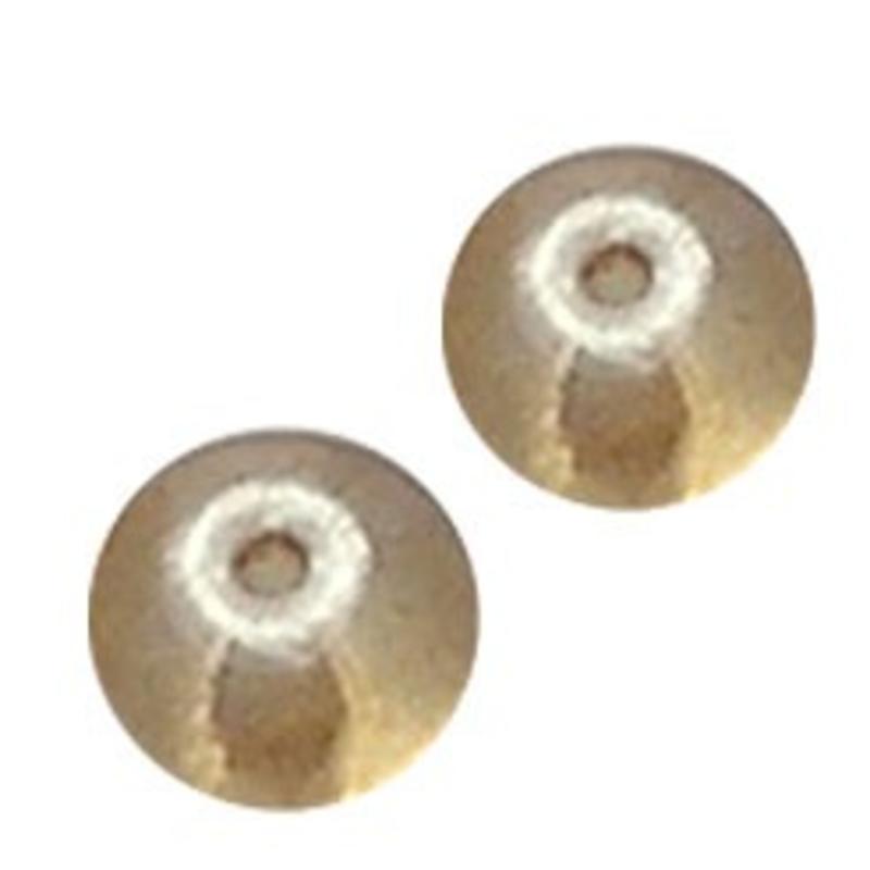 Glaskraal. 4x7mm. Rondelle. Light Tan Luster.
