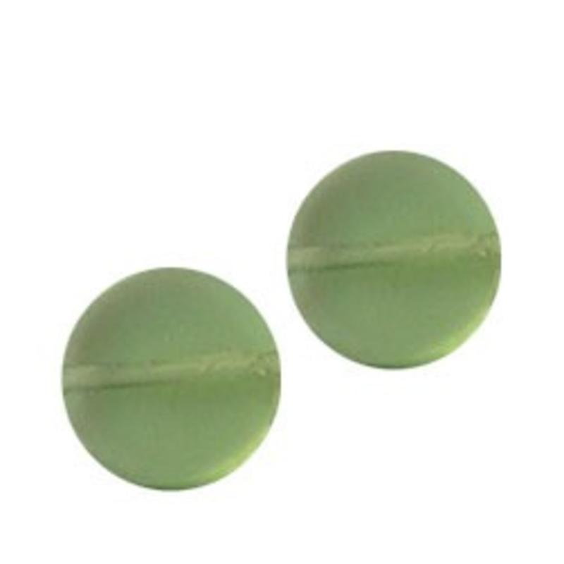 Glaskraal schijfje. 10mm. Plat. Lichtgroen voor het maken van sieraden en accessoires