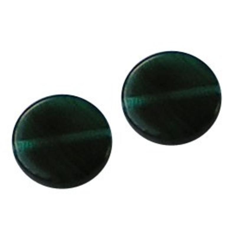 Glaskraal schijfje. 10mm. Plat. Emeraldgroen.