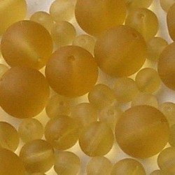 Glaskralenmix. Mat Zonnegeel. Tsjechisch 50 gram.