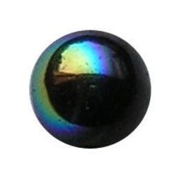 Glaskraal. 6mm. Zwart met een AB coating