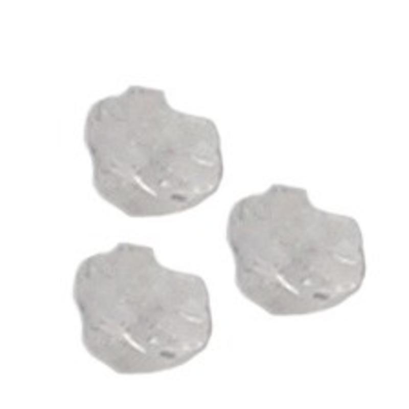 Glasbloemetje. 6mm. Gaatje aan de achterkant. Crystal.