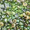 Glaskralenmix. Olivine Lime Fantasy. (mooie kwaliteit ook in 250 gram). 50 gram.