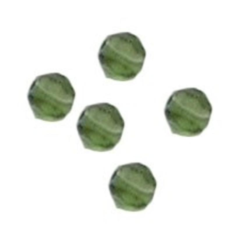 Glaskraal. 6mm. Fantasie. Groen. Transparant voor het maken van sieraden en accessoires