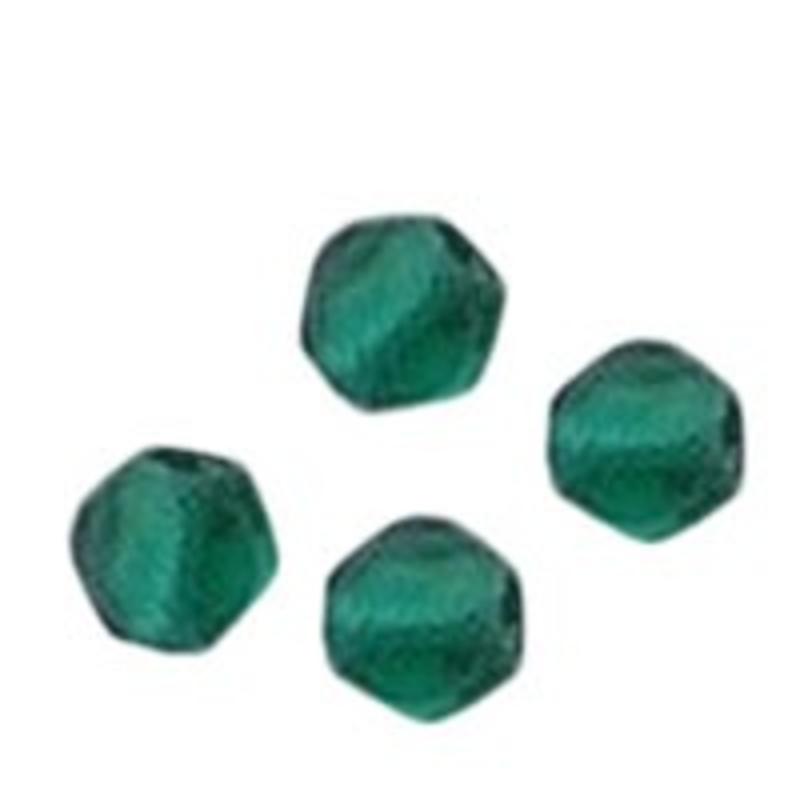 Glaskraal. 6mm. Hoekig. Petrol Transparant voor het maken van sieraden en accessoires