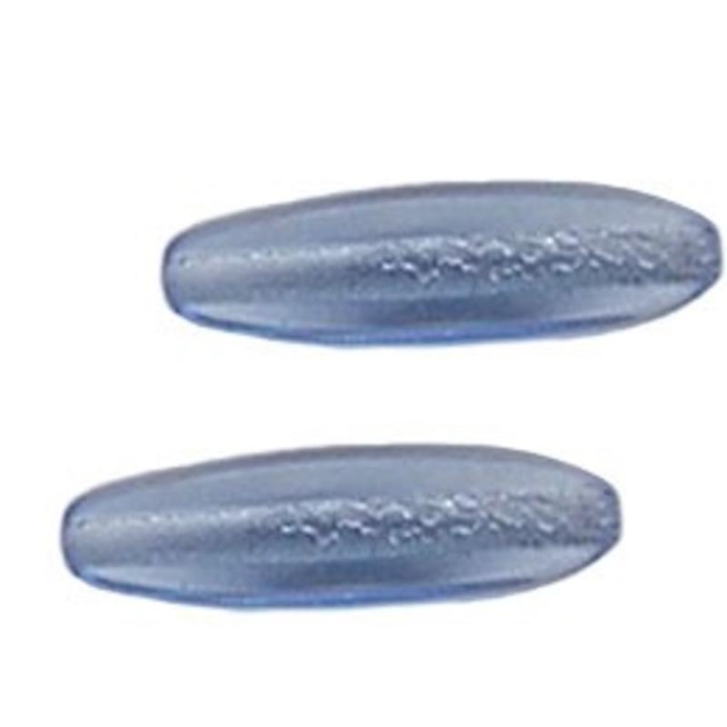 Glaskraal. 8x27mm. Ovaal Hoekig. Lichtblauw voor het maken van sieraden en accessoires