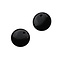 Glaskraal. 9mm. Rond en Plat. Gaatje bovenin. Zwart.