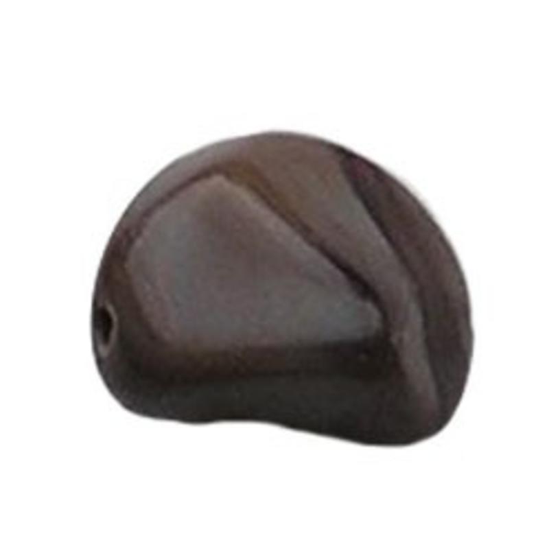 Glaskraal. 13x15mm. Fantasie. Grijsbruin Gemeleerd.