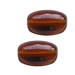 Glaskraal. 9x14mm. Ovaal. Bruin Luster.
