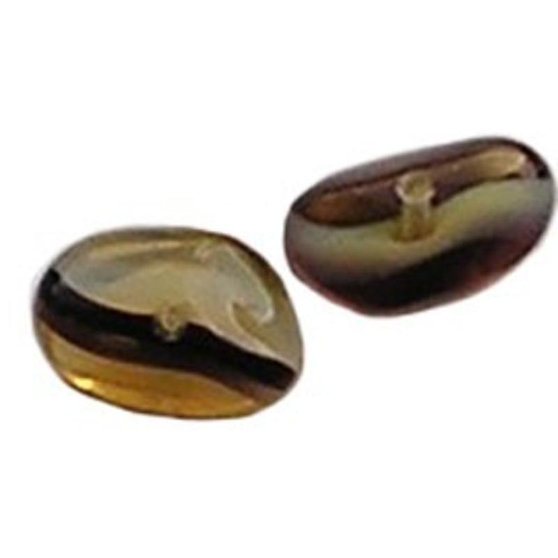 Glaskraal. 18x10mm. Fantasie. Gemeleerd Bruin.