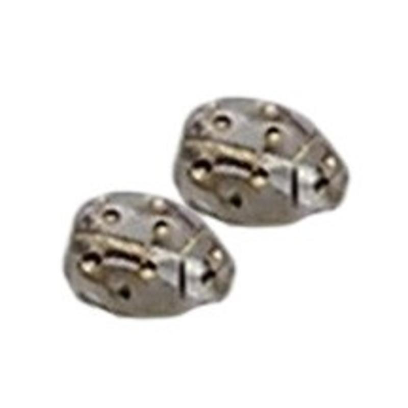 Glaskraal. 8x10mm. Lieveheersbeest met Gouden Stippen.