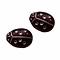 Glaskraal. 10x14mm. Lieveheersbeest met Zilveren Stippen. Donkerrood.
