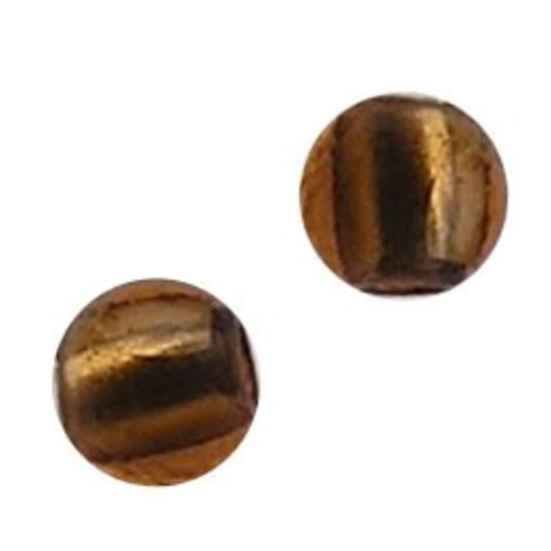 Glaskraal. 8mm. Colorado topaas met Silverfoil.