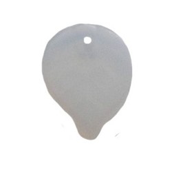 Glaskraal blaadje. 13x18mm. White Opal.