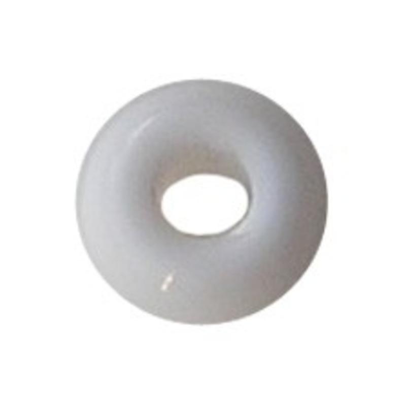Glaskraal11x17mm. met gat 5mm. Wit Opaque.